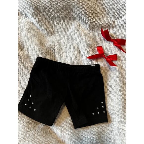Build A Bear Workshop Red Bows Studded Black Shorts Teddy Bear Clothing - Picture 2 of 6